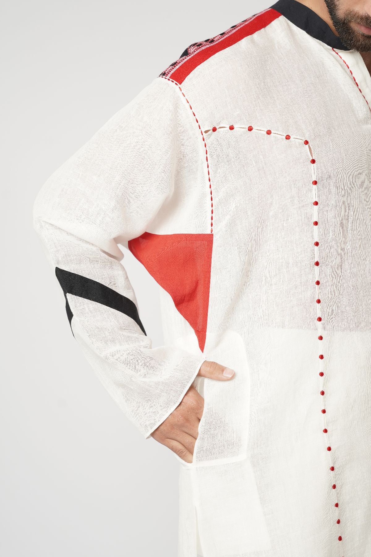 Ruby Bindi Paneled Oversized Gusset Kurta Set