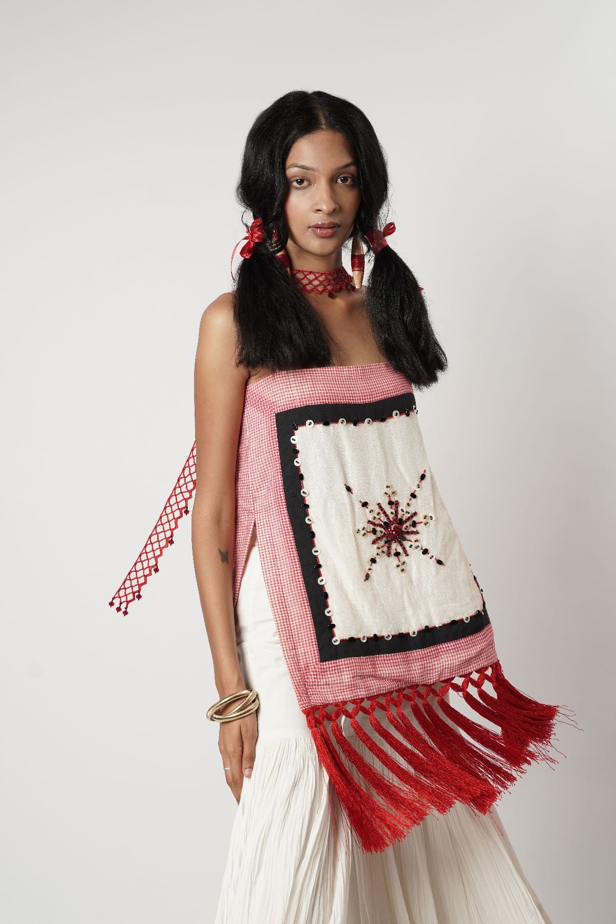 Fringe Scarf Sharara Set