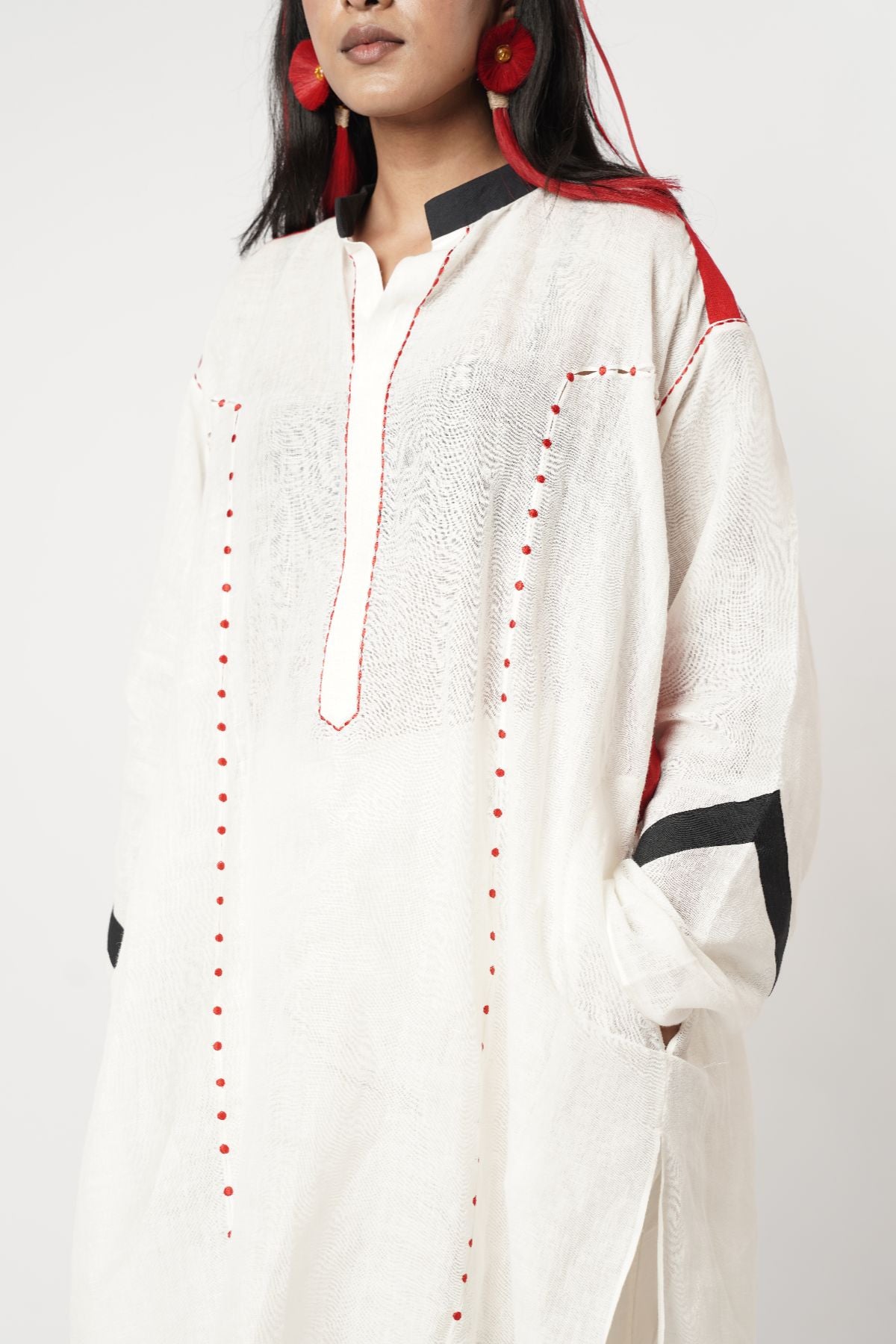 Paneled Patched Gusset Kurta Set