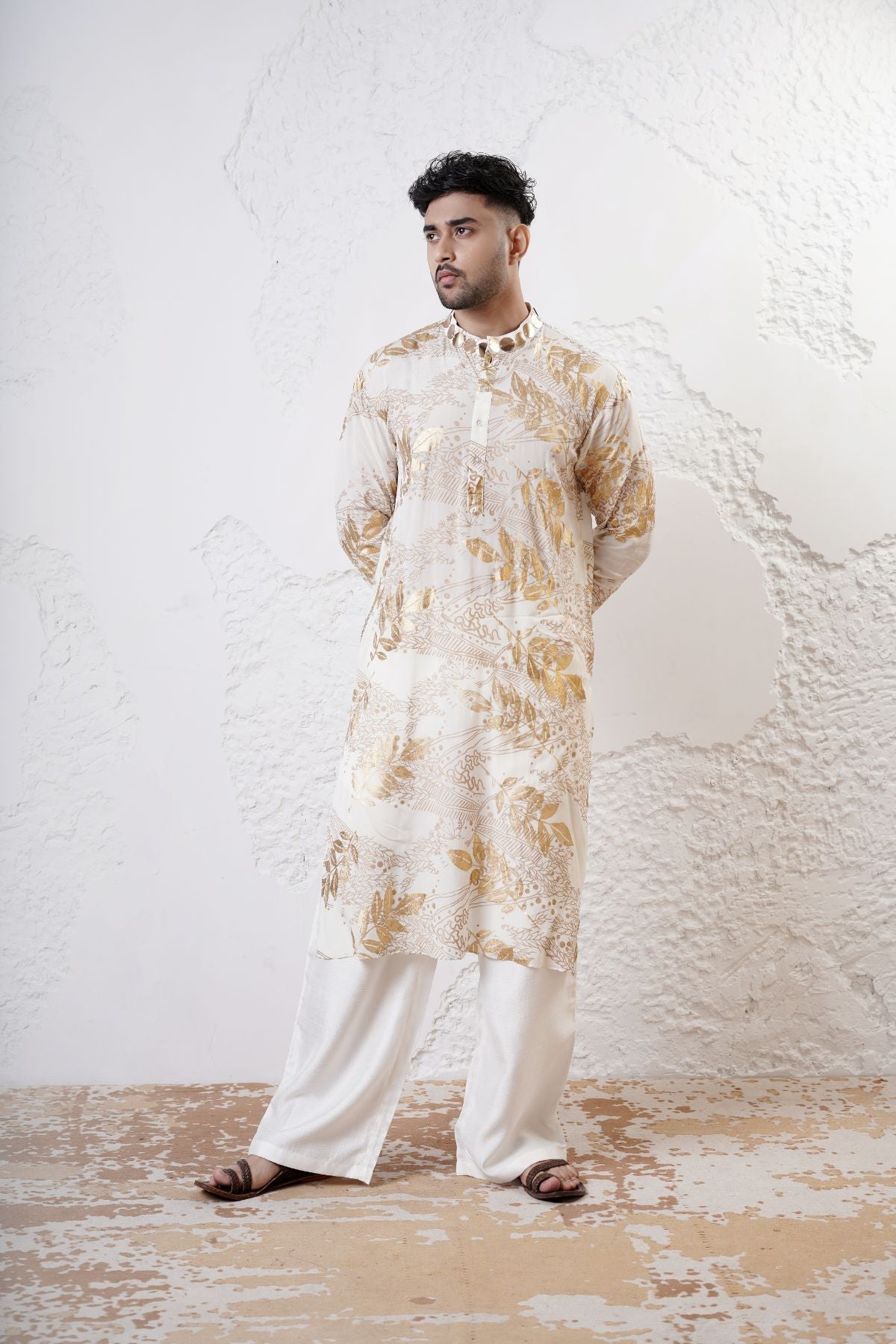 Foil Printed Kurta with Straight Pants