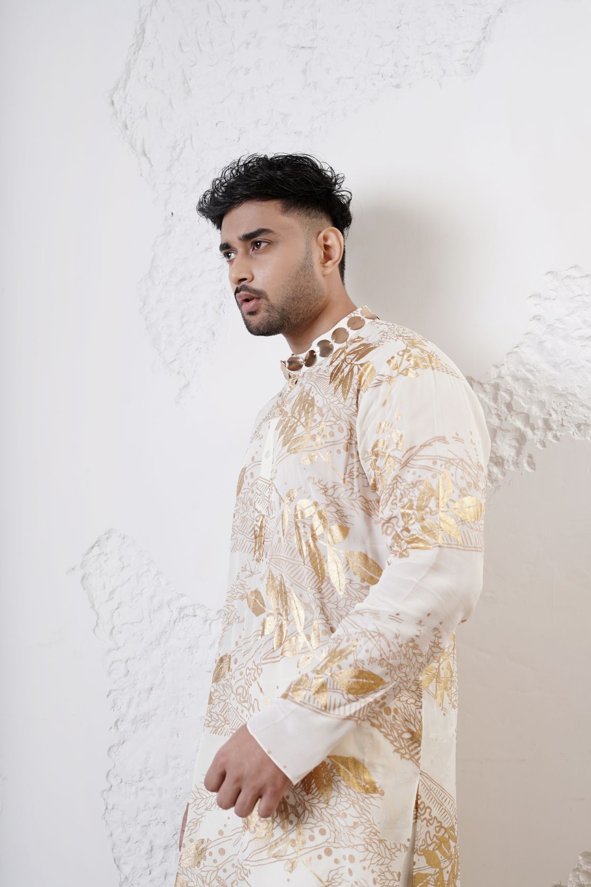 Foil Printed Kurta with Straight Pants