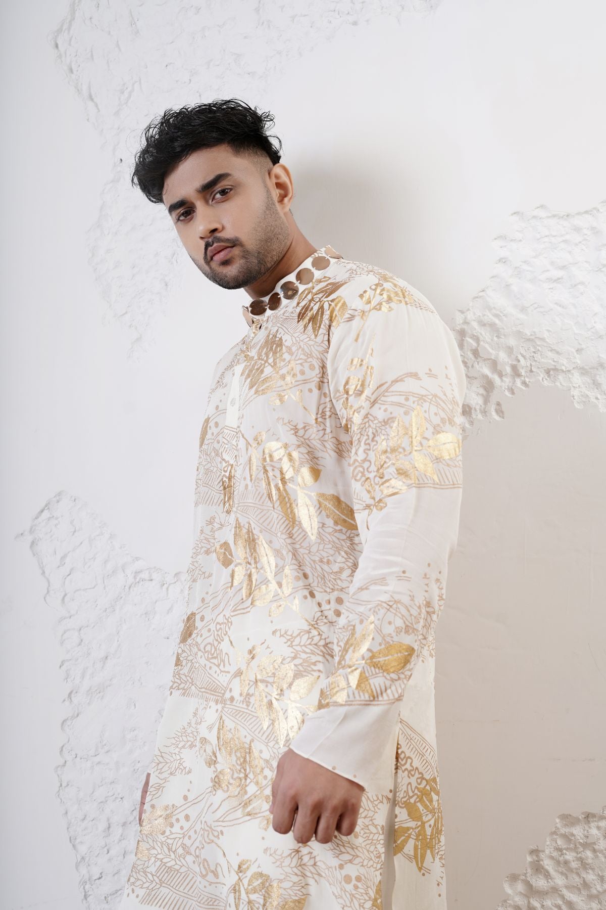 Foil Printed Kurta with Straight Pants