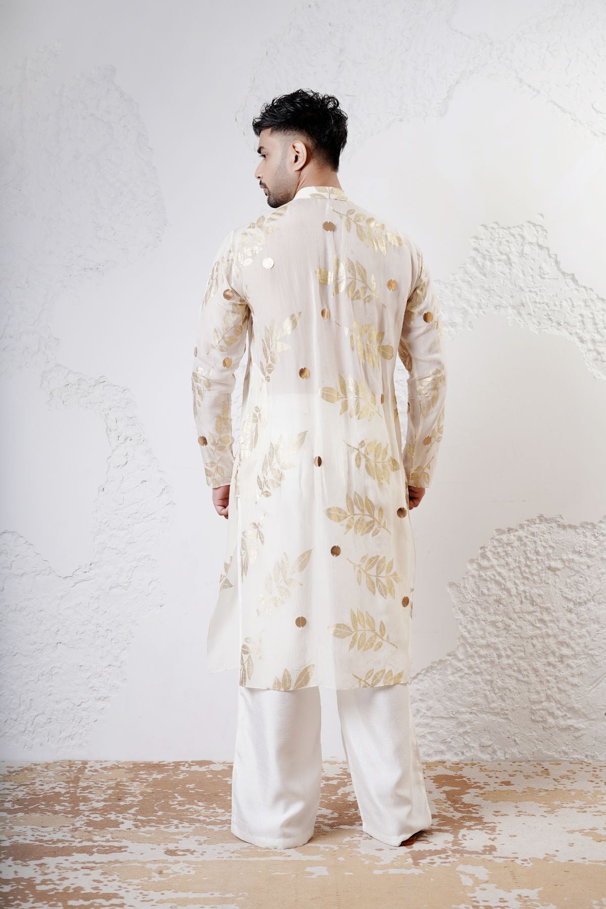 Foil Leaf Kurta with Straight Pants