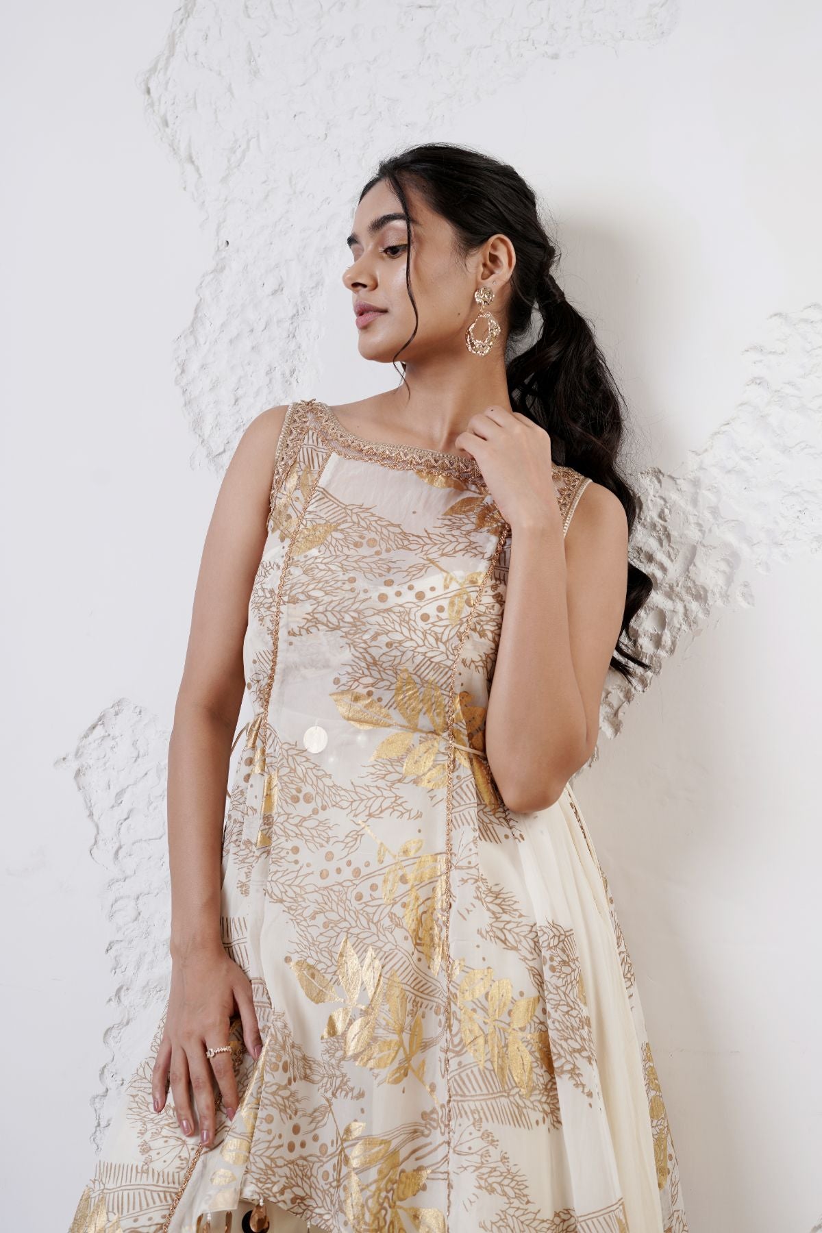 Asymetric Tunic with Scarf Sharara