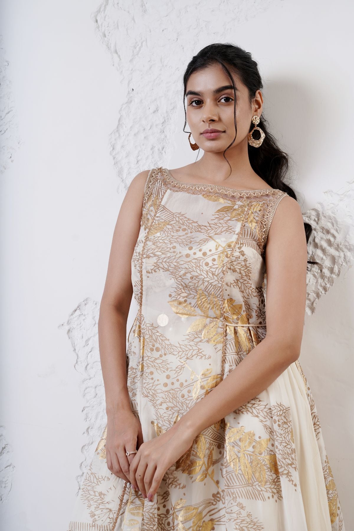 Asymetric Tunic with Scarf Sharara