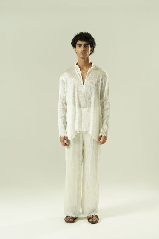 Crushed Silk Short Kurta Co-Ord Se