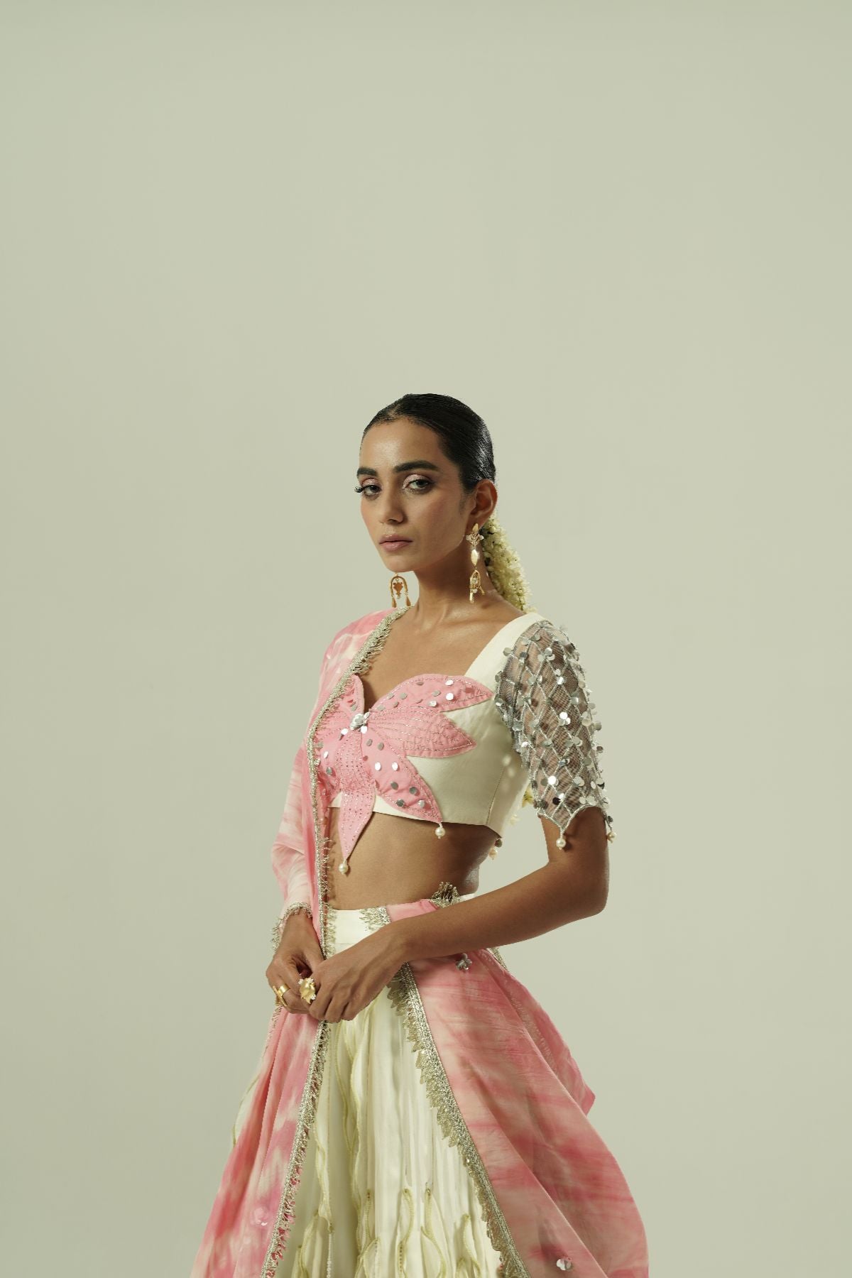 Leaflet Layered Lehenga Set