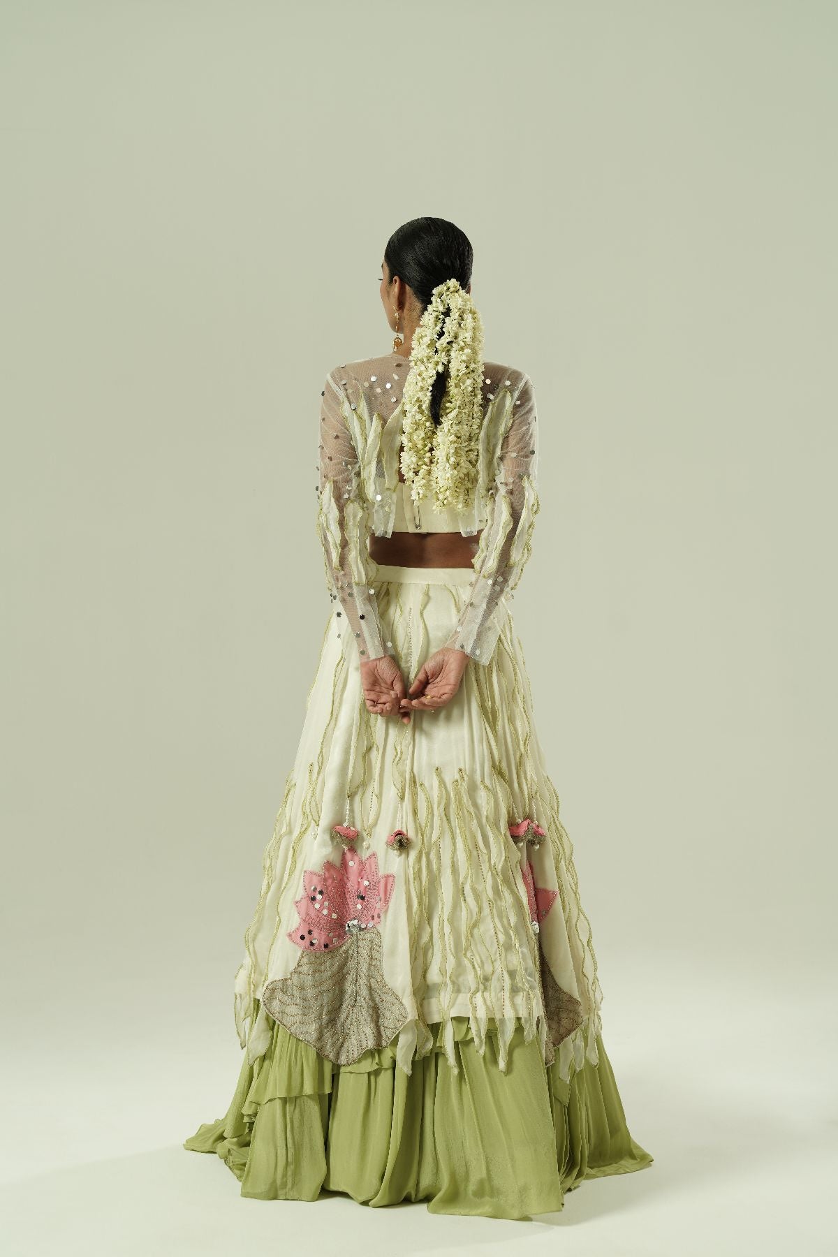 Leaflet Layered Lehenga Set