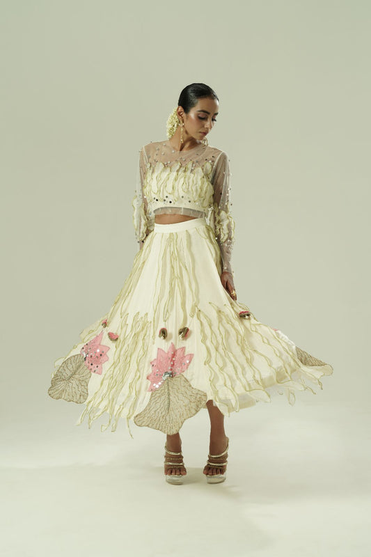 Leaflet Layered Skirt Set