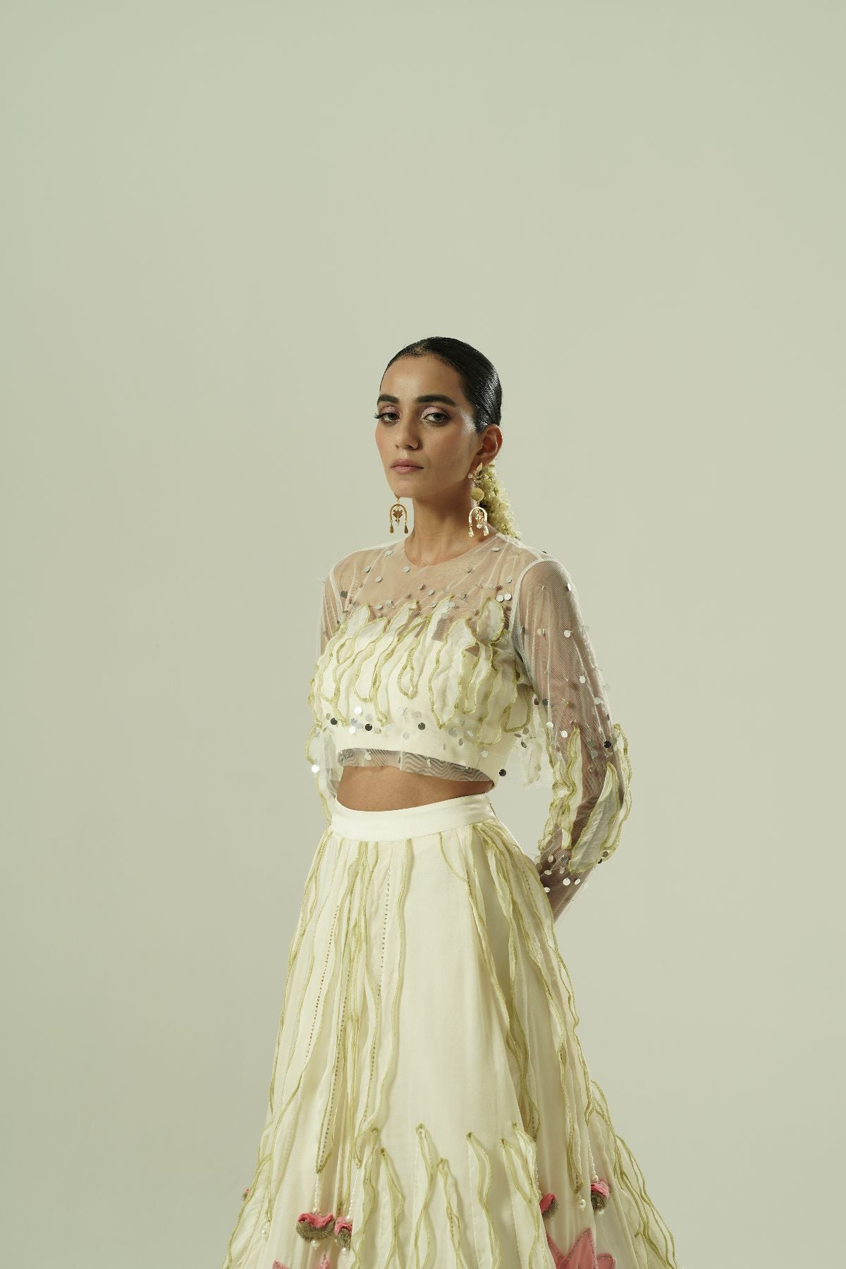 Leaflet Layered Skirt Set