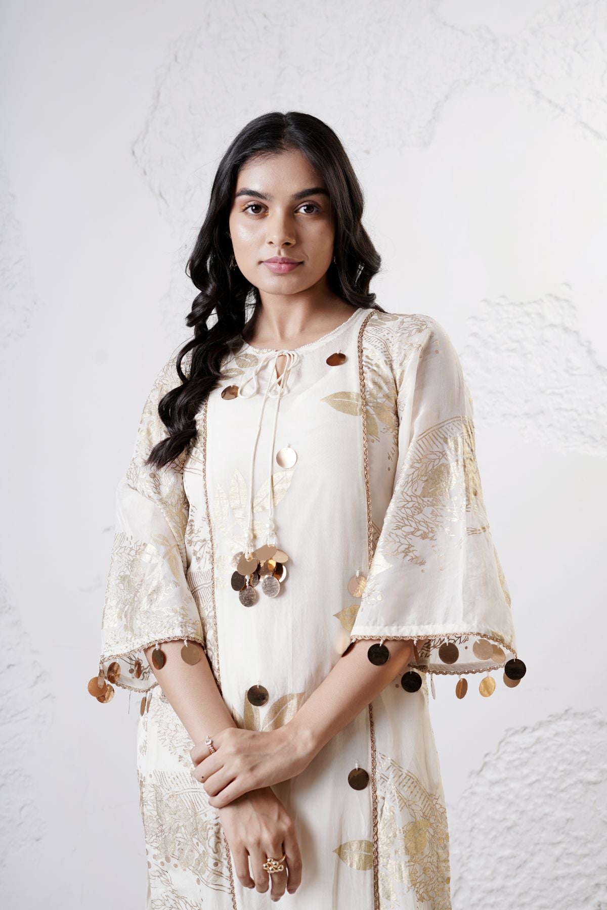 Panelled Kurta with Foil Pants