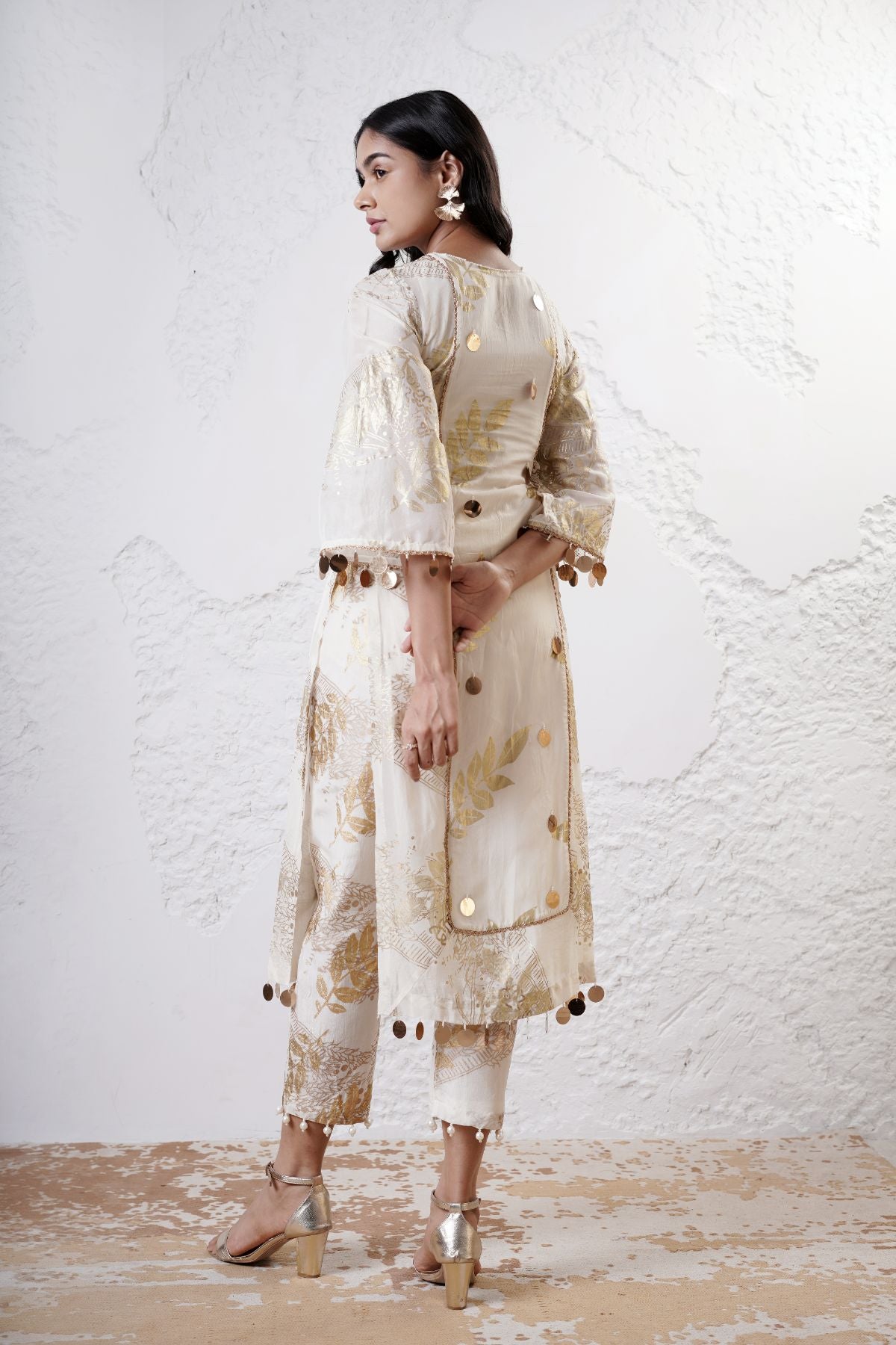 Panelled Kurta with Foil Pants