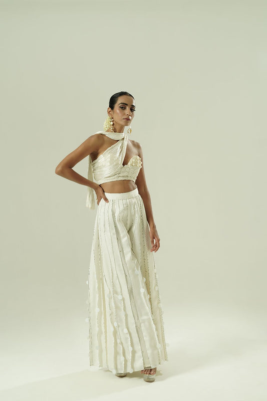 Sequin Drops Tuck Sharara Set