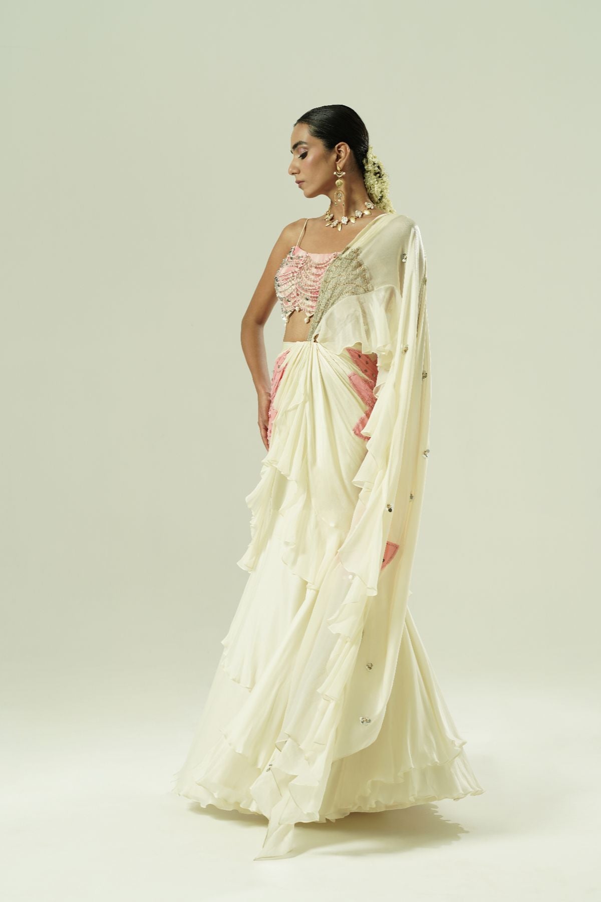 Lilly Draped Ruffle Saree