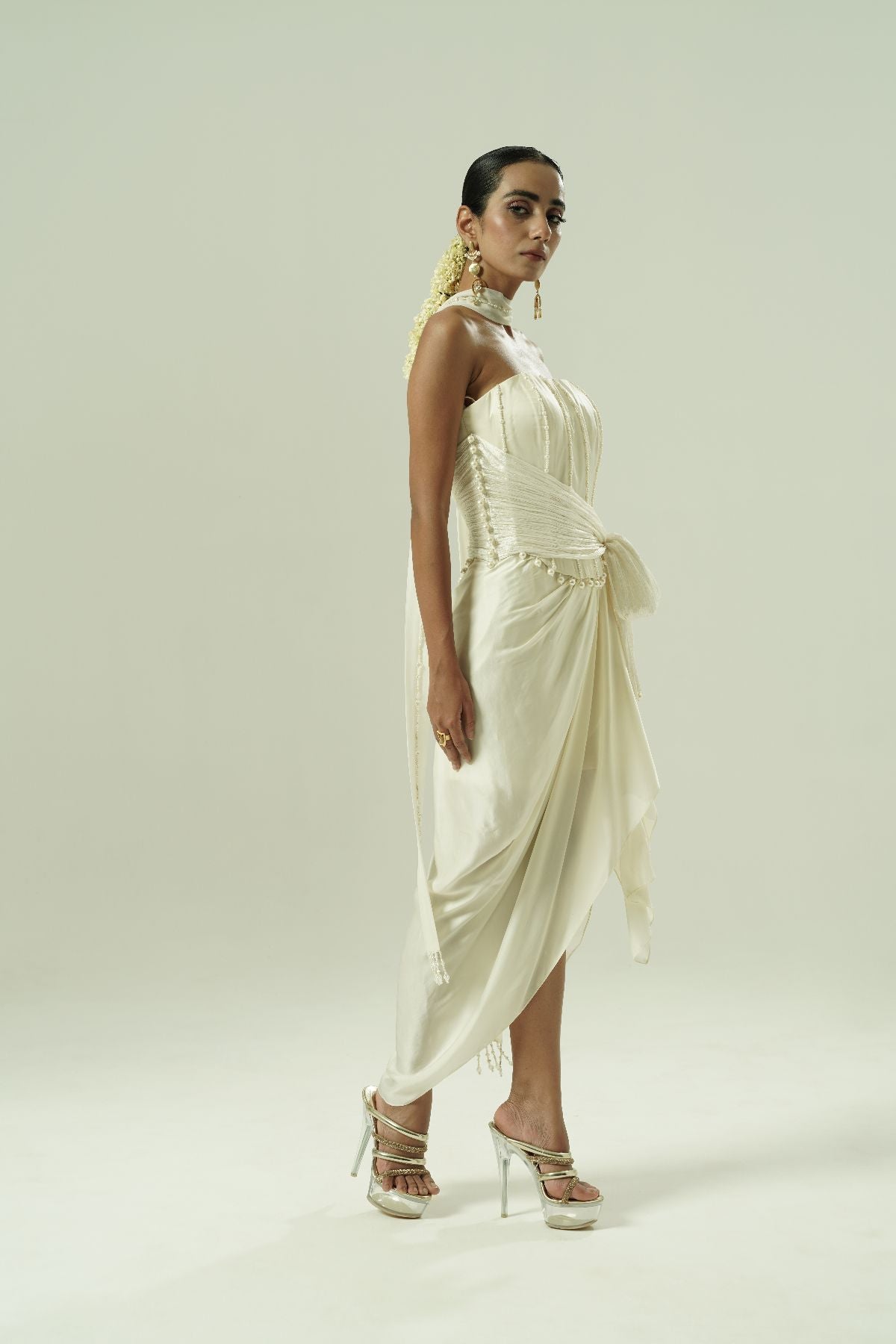 Beaded Draped Corset Set
