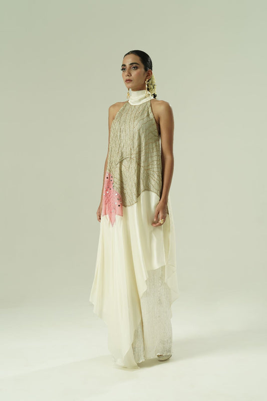 Lilly Asymmetric Halter Tunic & Pant Set