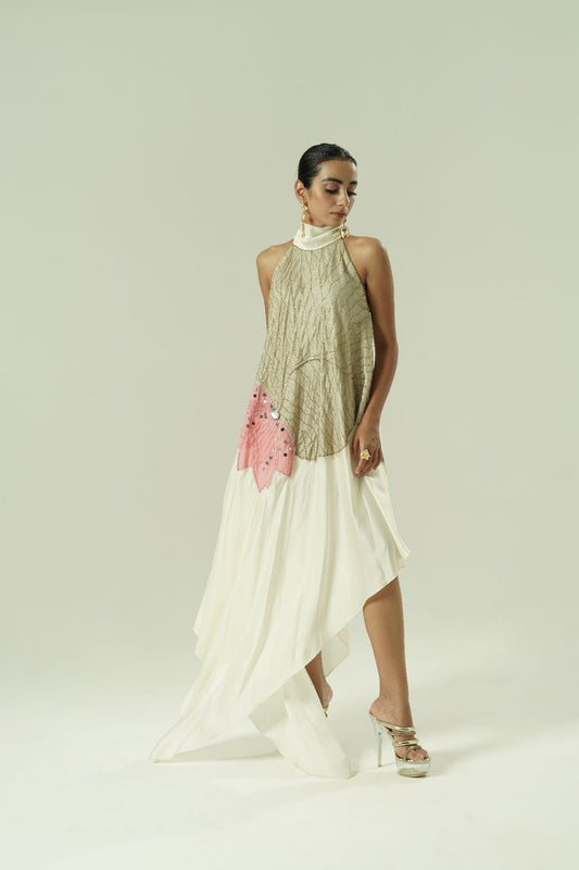 Lilly Asymmetric Halter Tie Dress