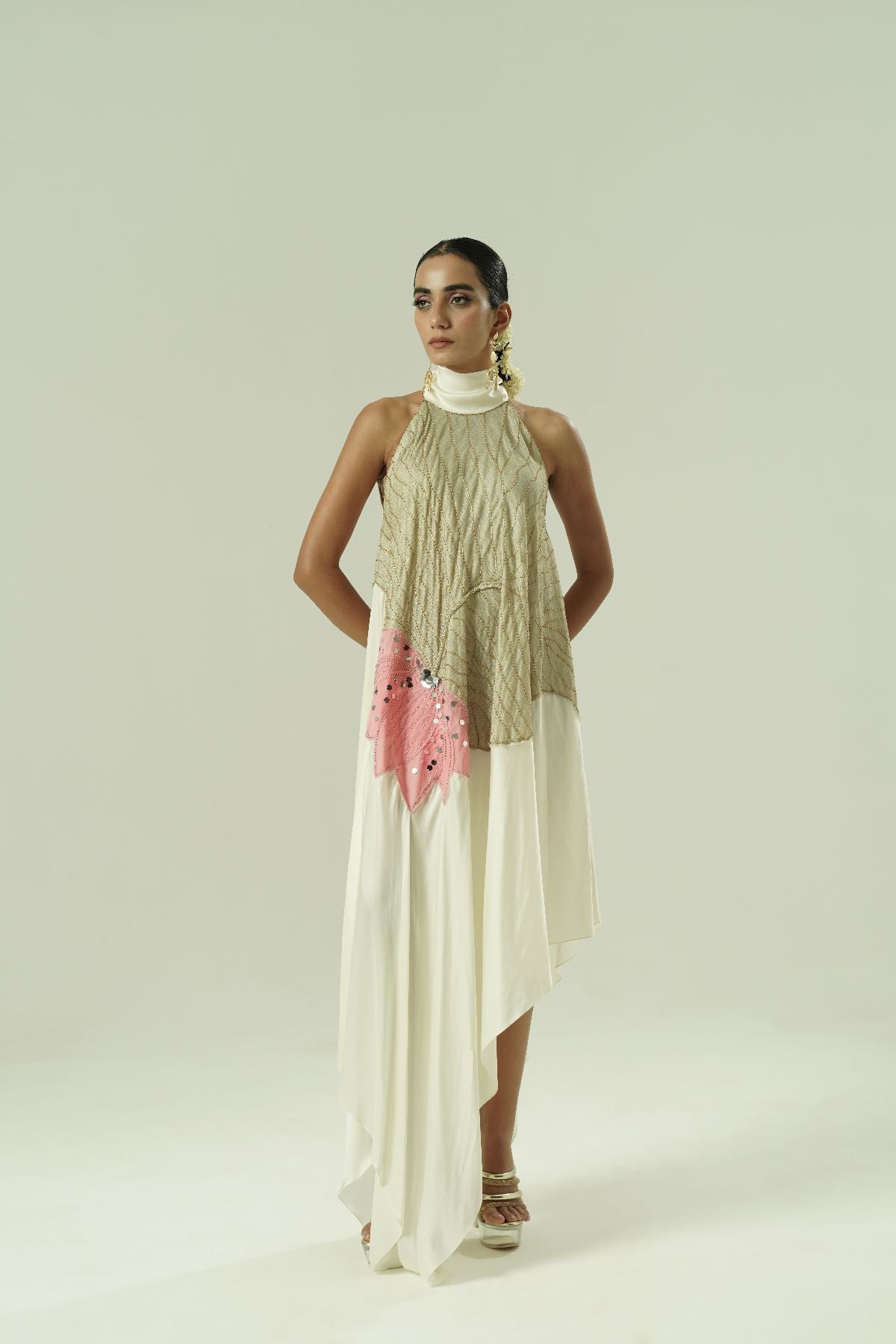 Lilly Asymmetric Halter Tie Dress