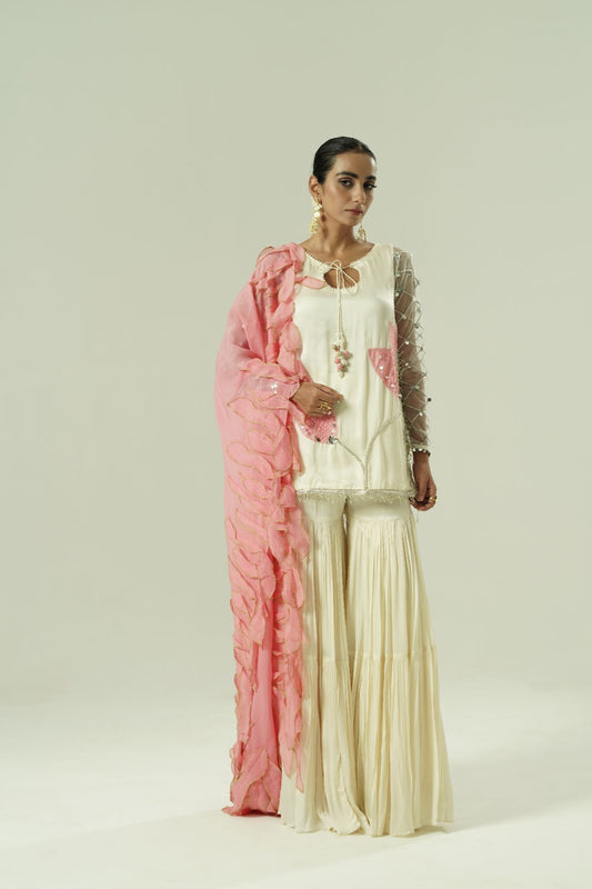 Lilly Short Kurta and Sharara Set