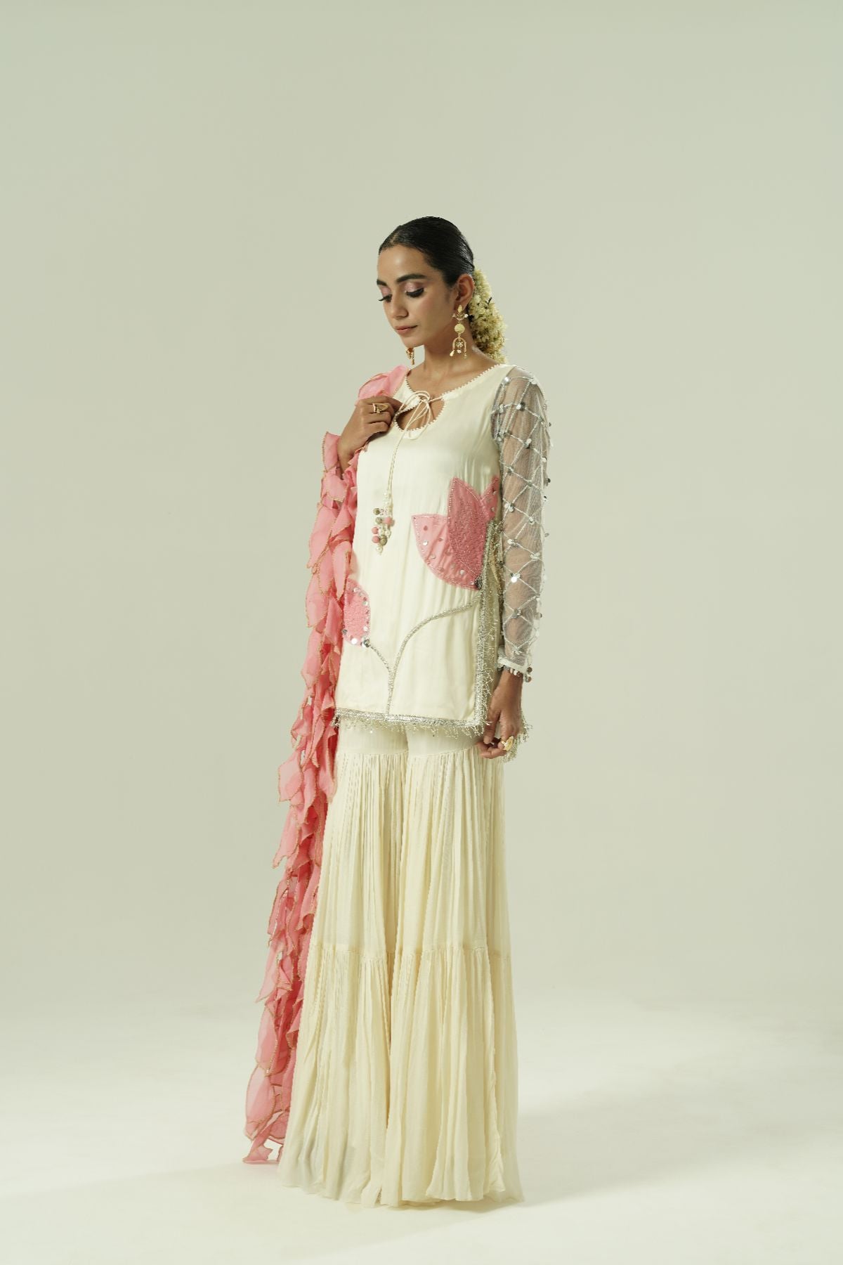 Lilly Short Kurta and Sharara Set