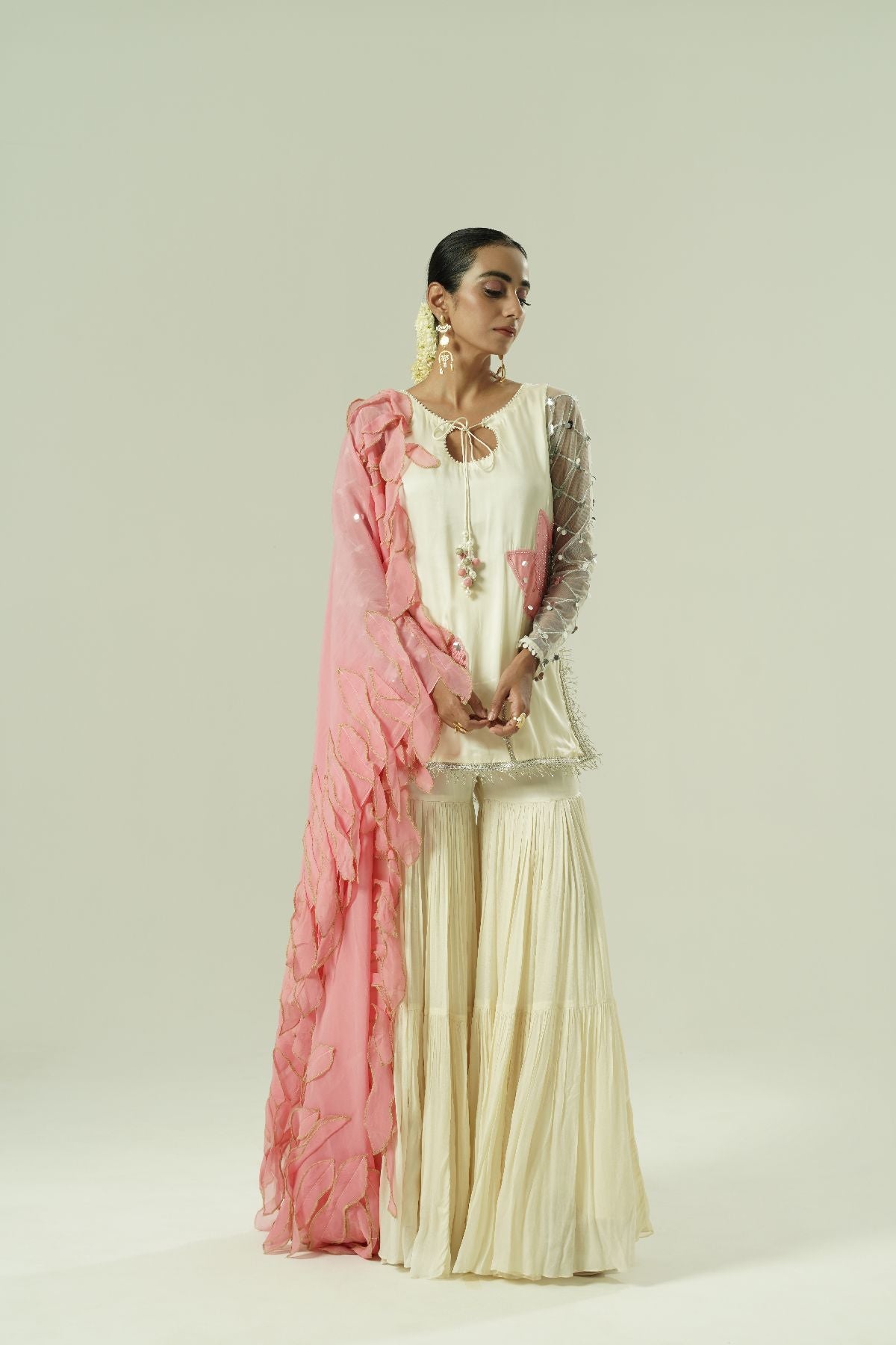 Lilly Short Kurta and Sharara Set
