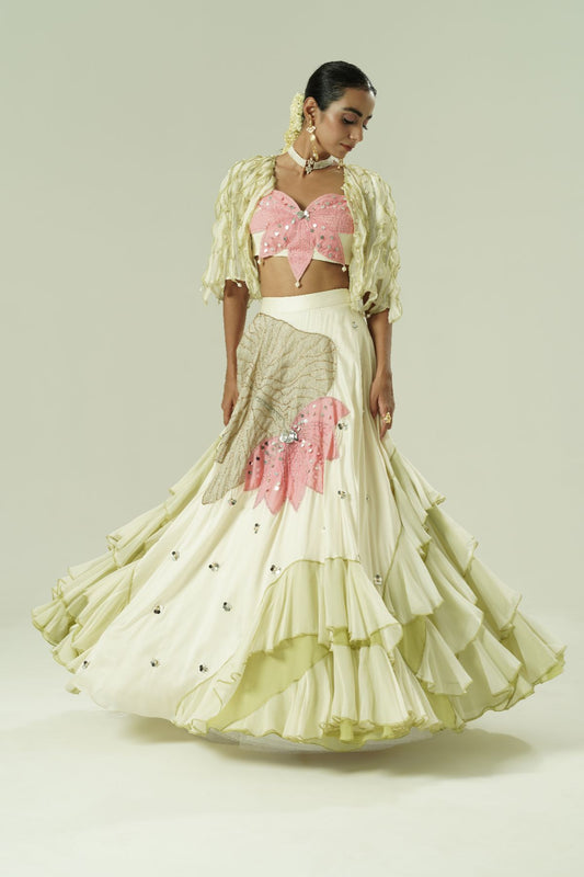 Lilly Ruffle Lehenga Cape Set