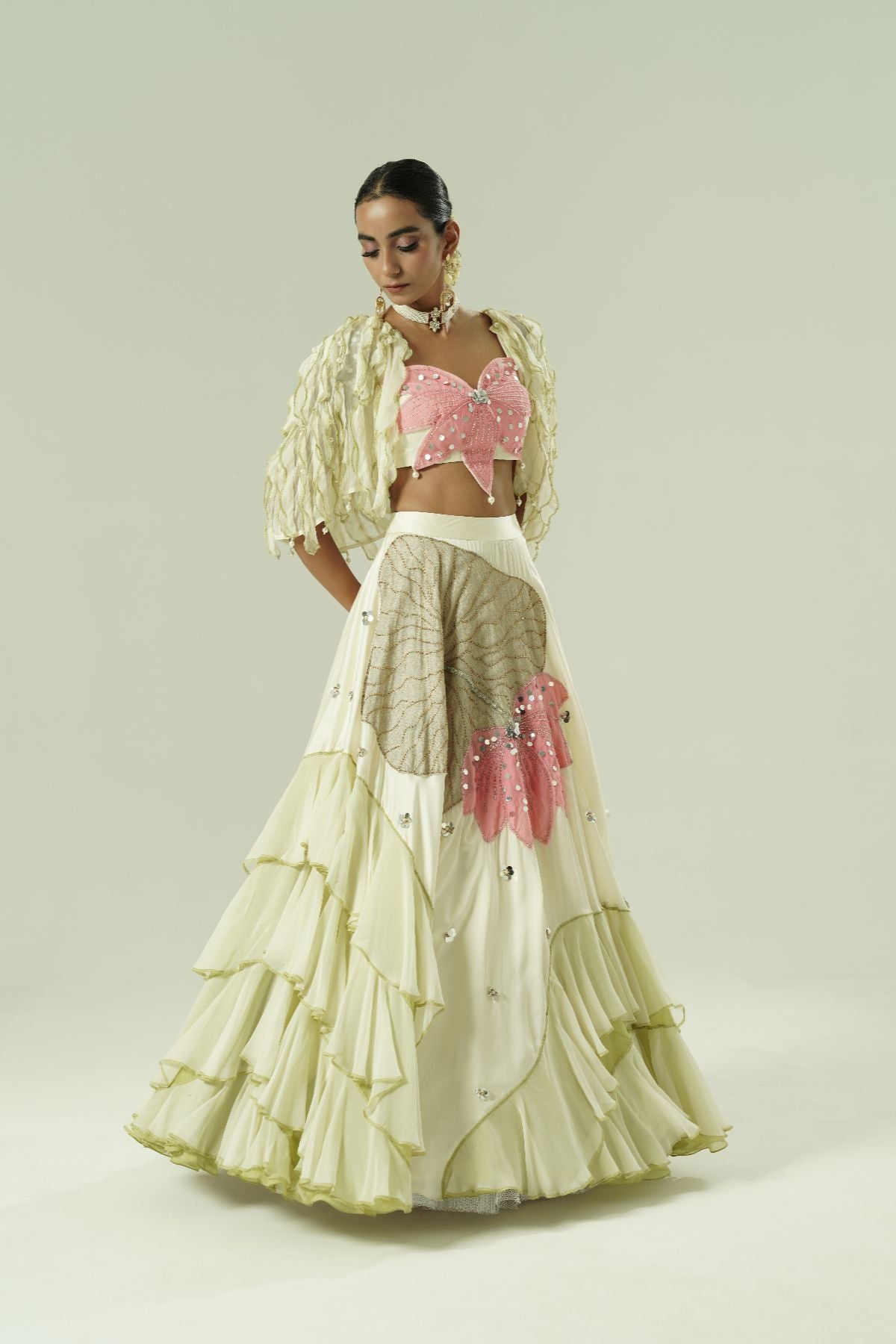 Lilly Ruffle Lehenga Cape Set