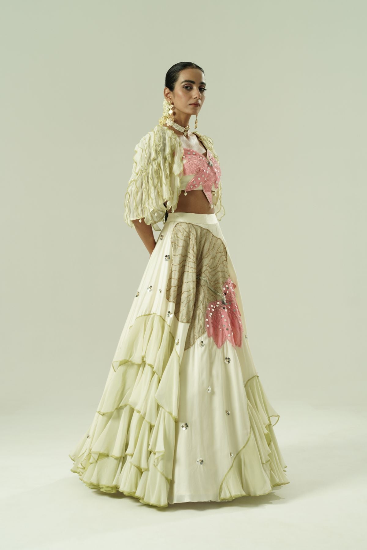 Lilly Ruffle Lehenga Cape Set
