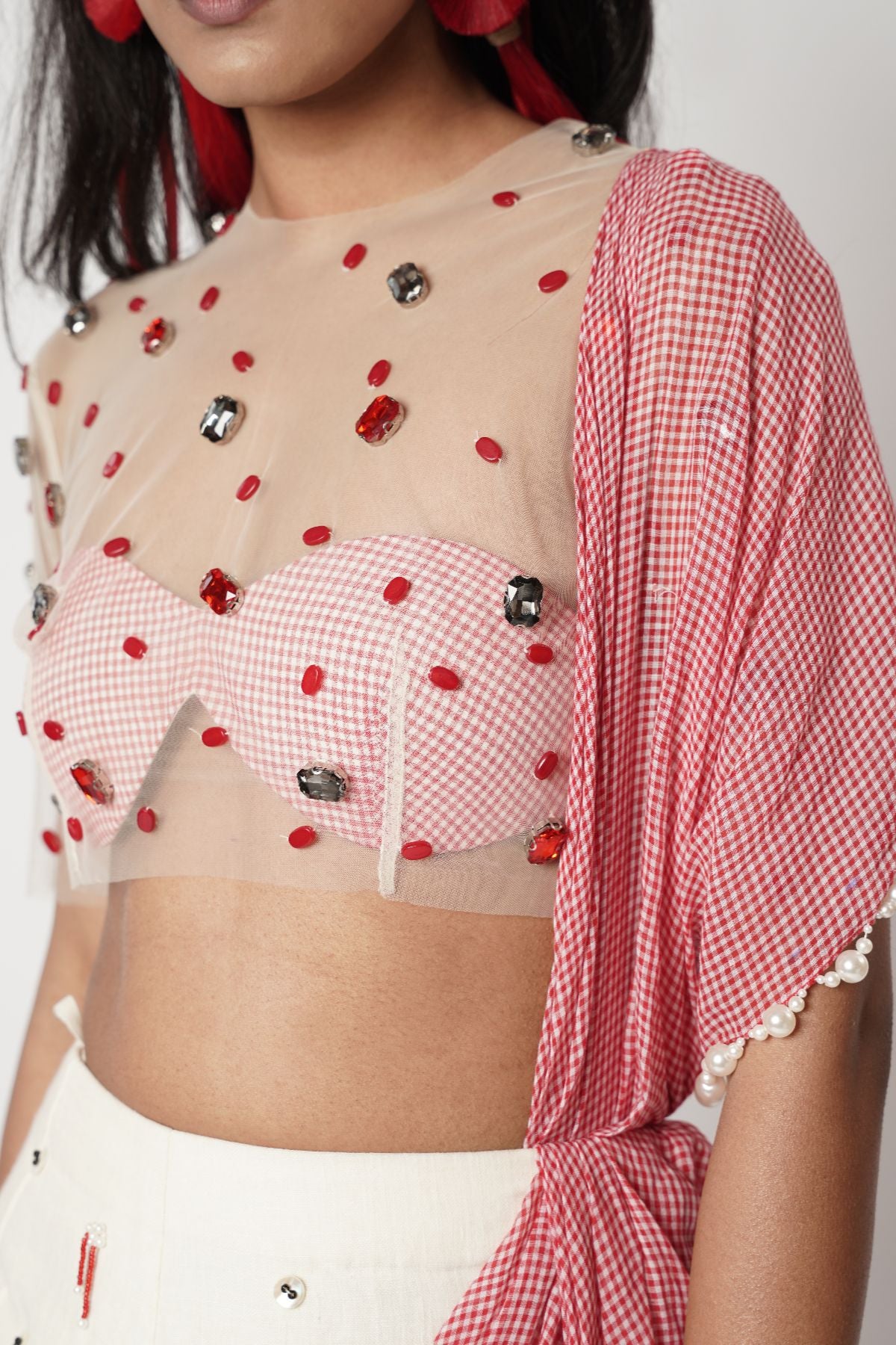 Gamcha Crystal Drape Saree