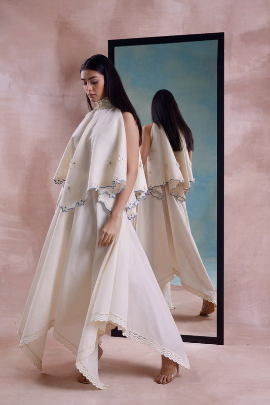 Scarf Scalloped Top with Sharara