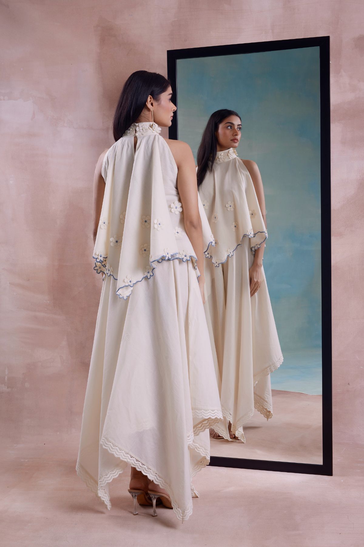 Scarf Scalloped Top with Sharara