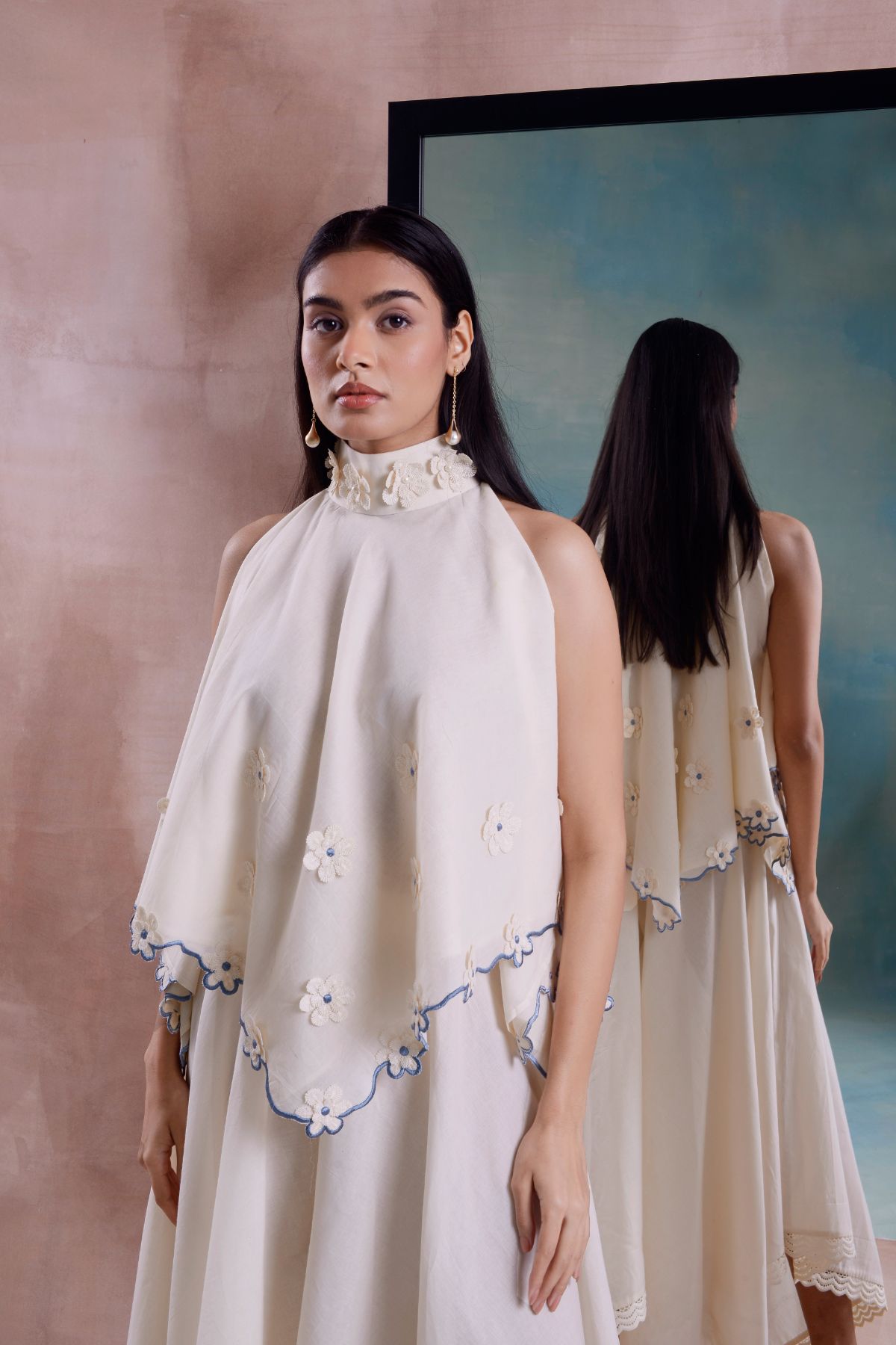 Scarf Scalloped Top with Sharara