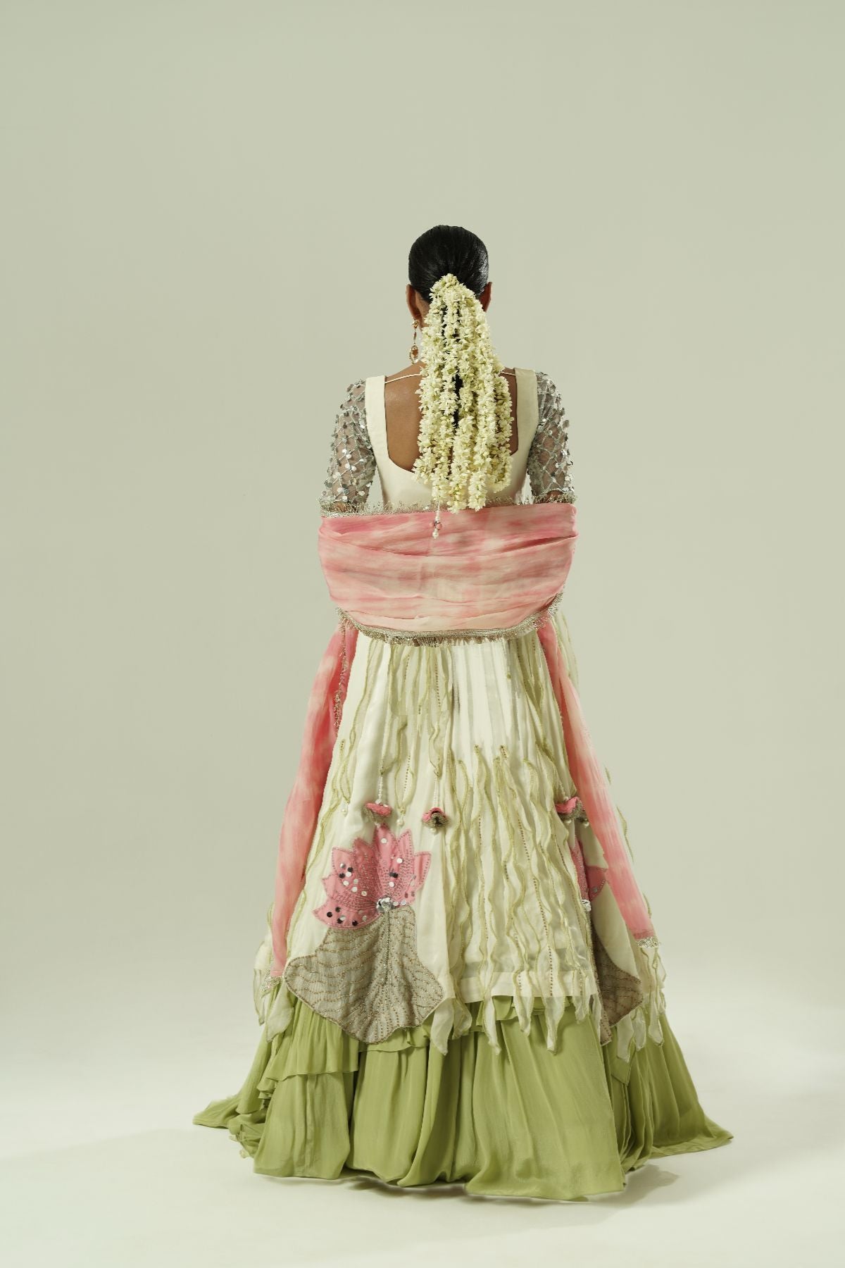 Leaflet Layered Lehenga Set