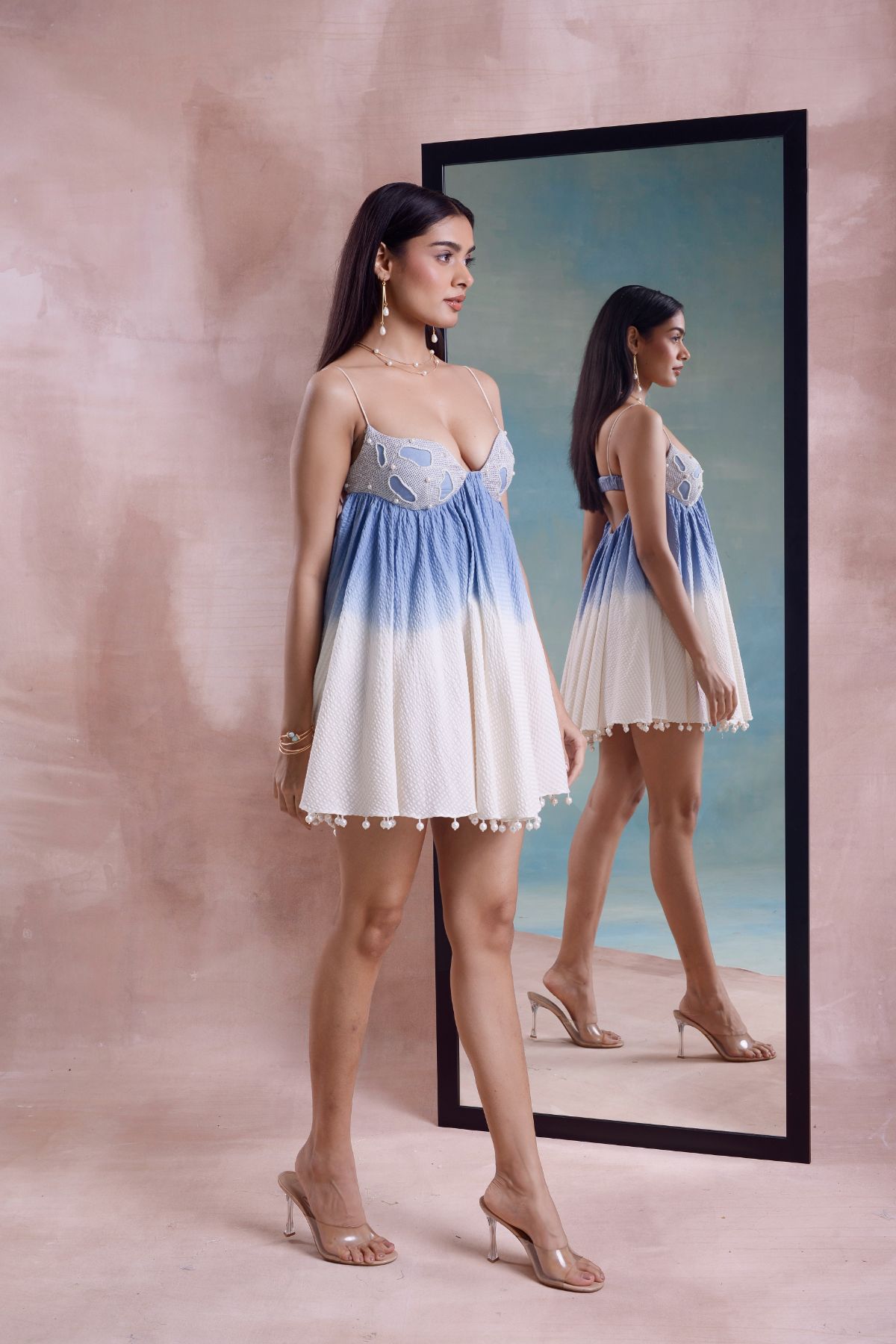 Ombre Beaded Bralette Dress