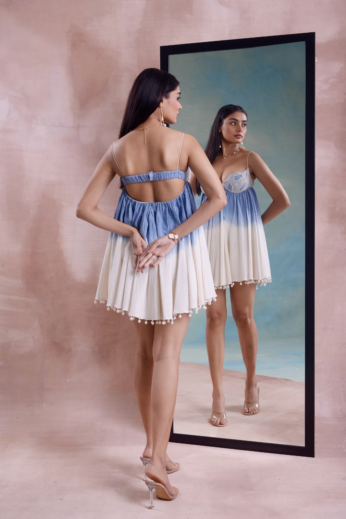 Ombre Beaded Bralette Dress