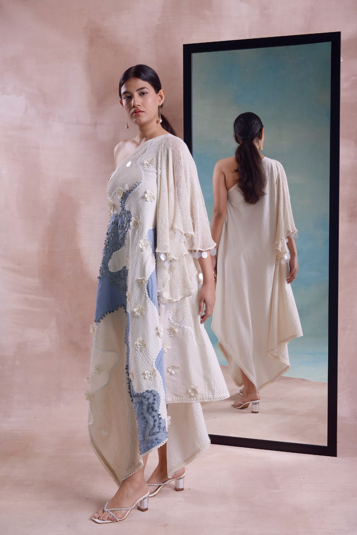 One Shoulder Scarf Dress