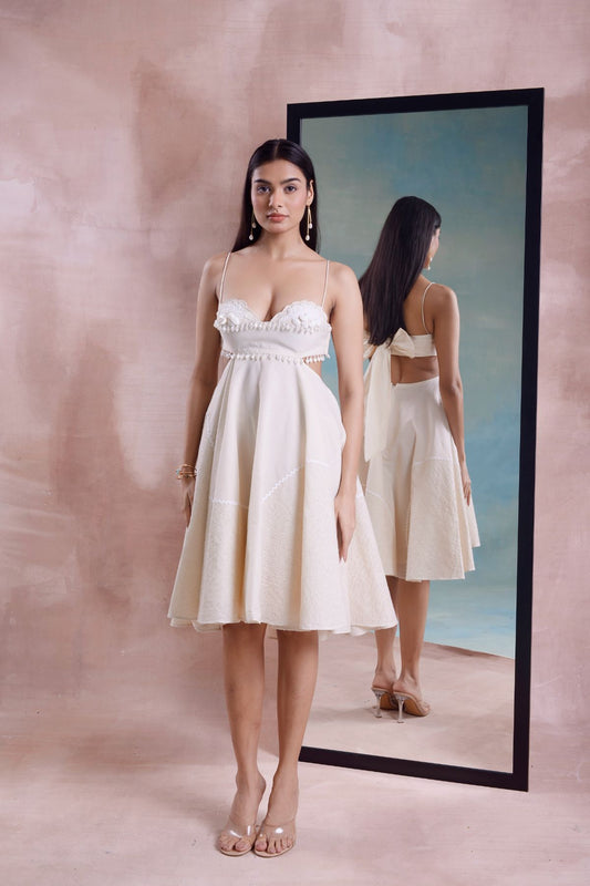 Patchwork Floret Flared Dress