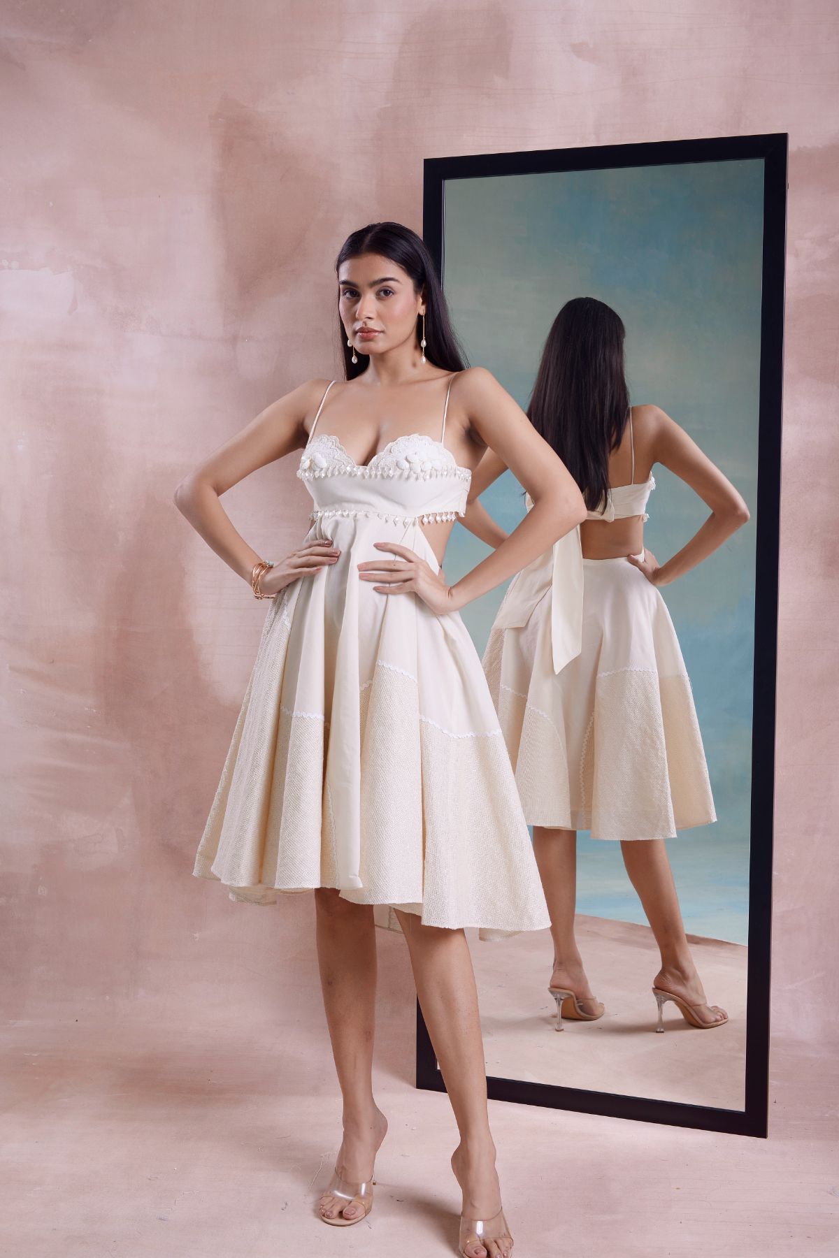 Patchwork Floret Flared Dress