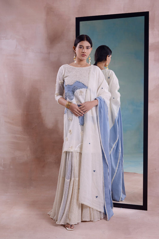 Patchwork Short Kurta Set