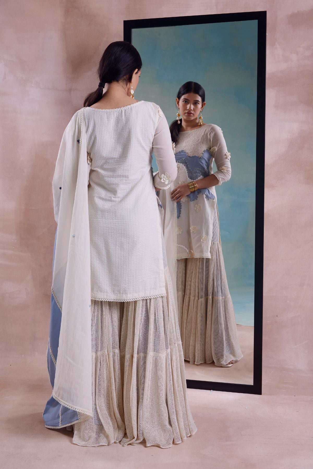 Patchwork Short Kurta Set