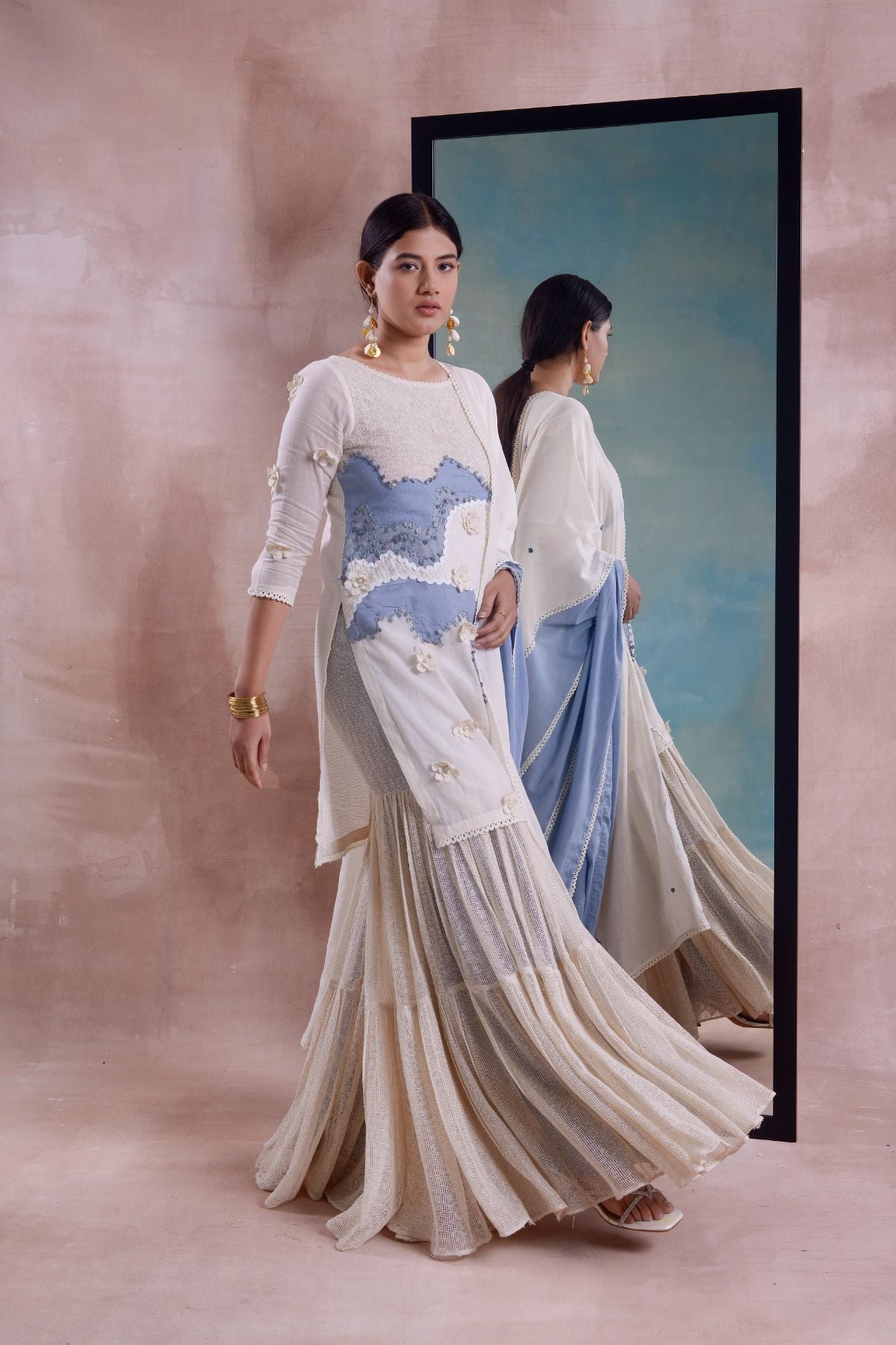 Patchwork Short Kurta Set