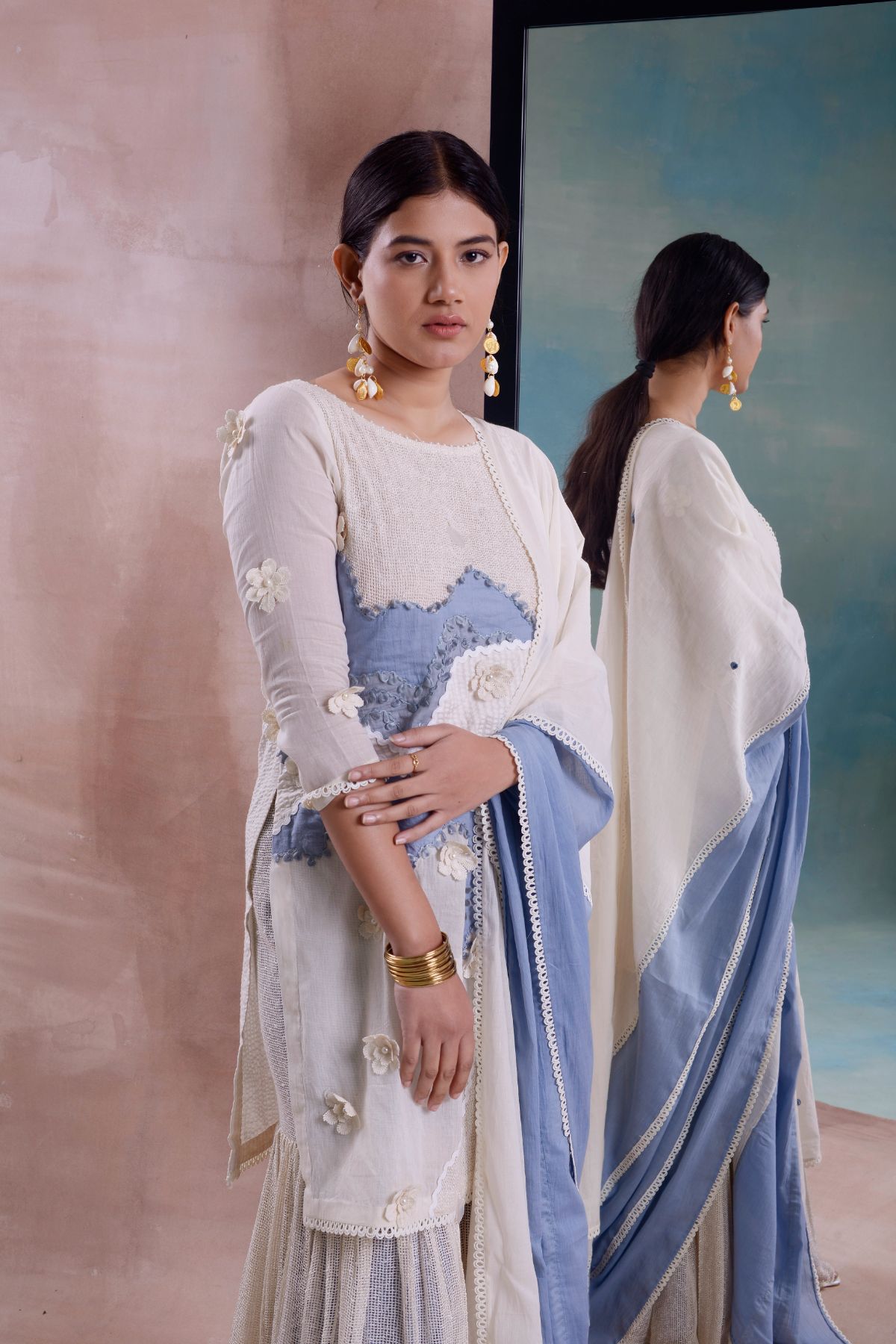 Patchwork Short Kurta Set