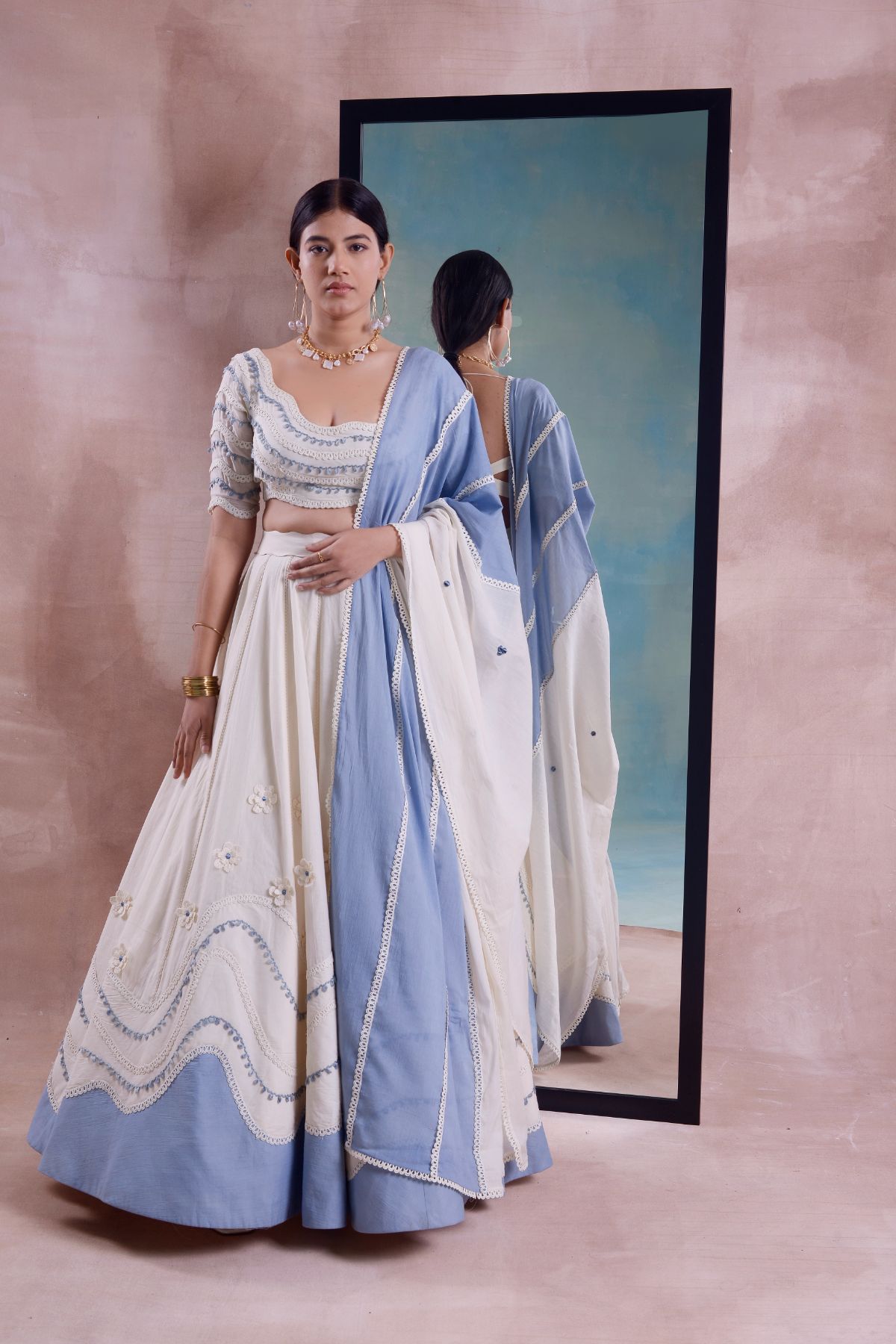 Wave Patchwork Lehenga Set