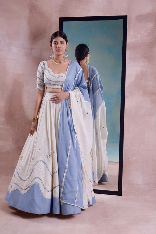 Wave Patchwork Lehenga Set