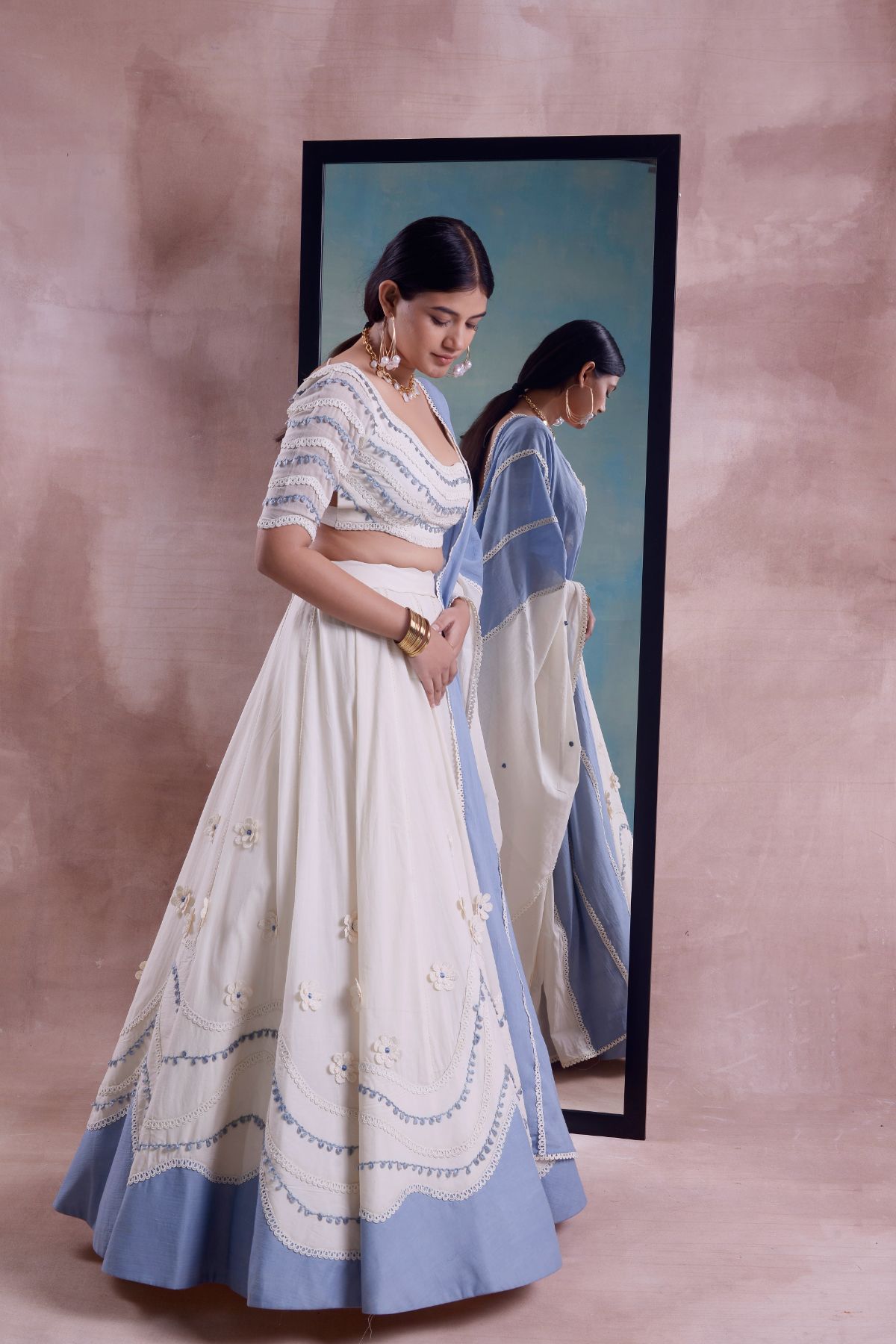 Wave Patchwork Lehenga Set