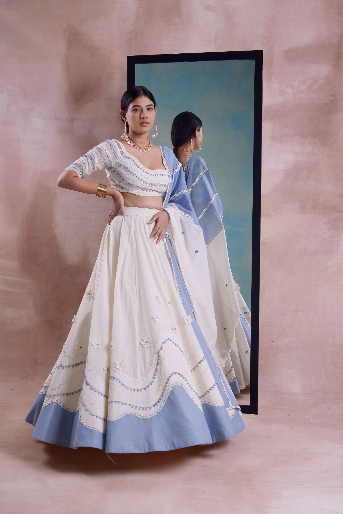 Wave Patchwork Lehenga Set