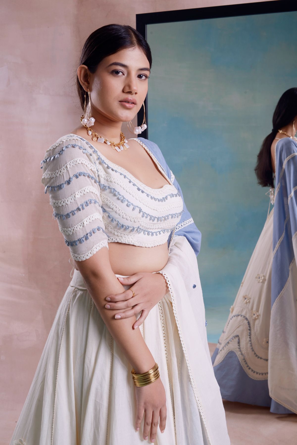 Wave Patchwork Lehenga Set