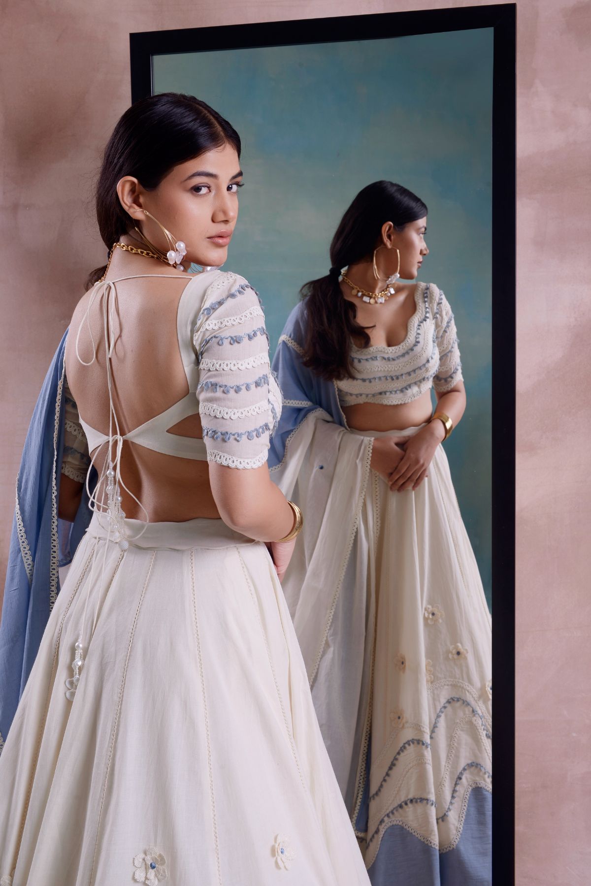 Wave Patchwork Lehenga Set