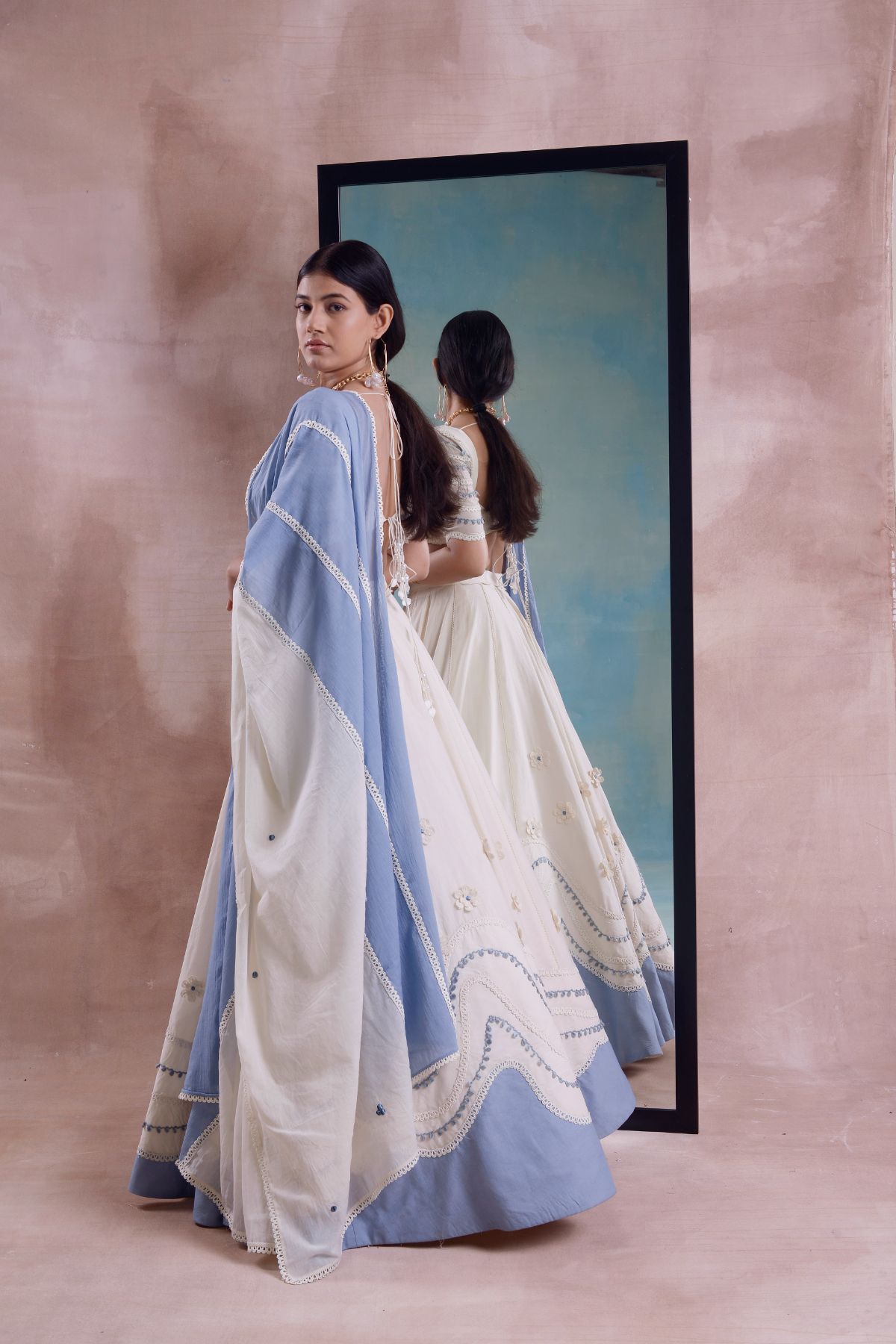 Wave Patchwork Lehenga Set