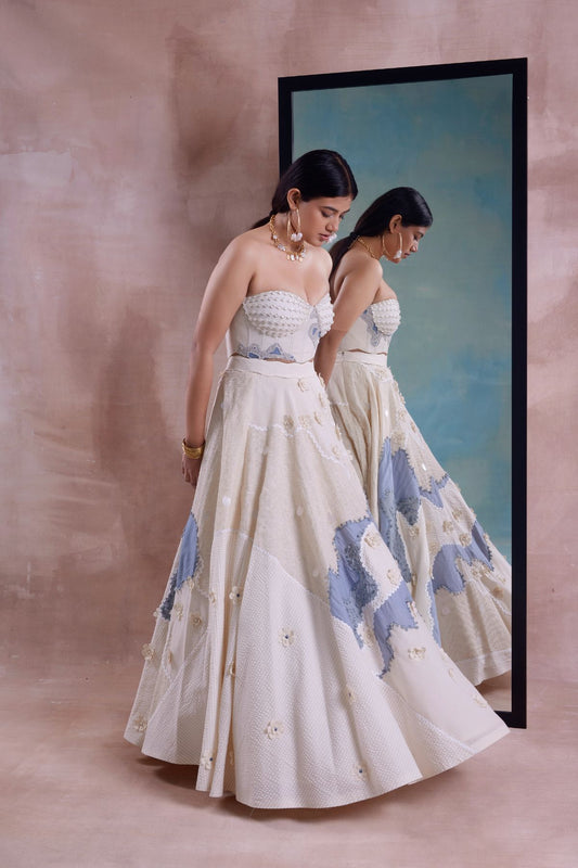 Circular Tarang Patchwork Lehenga Set